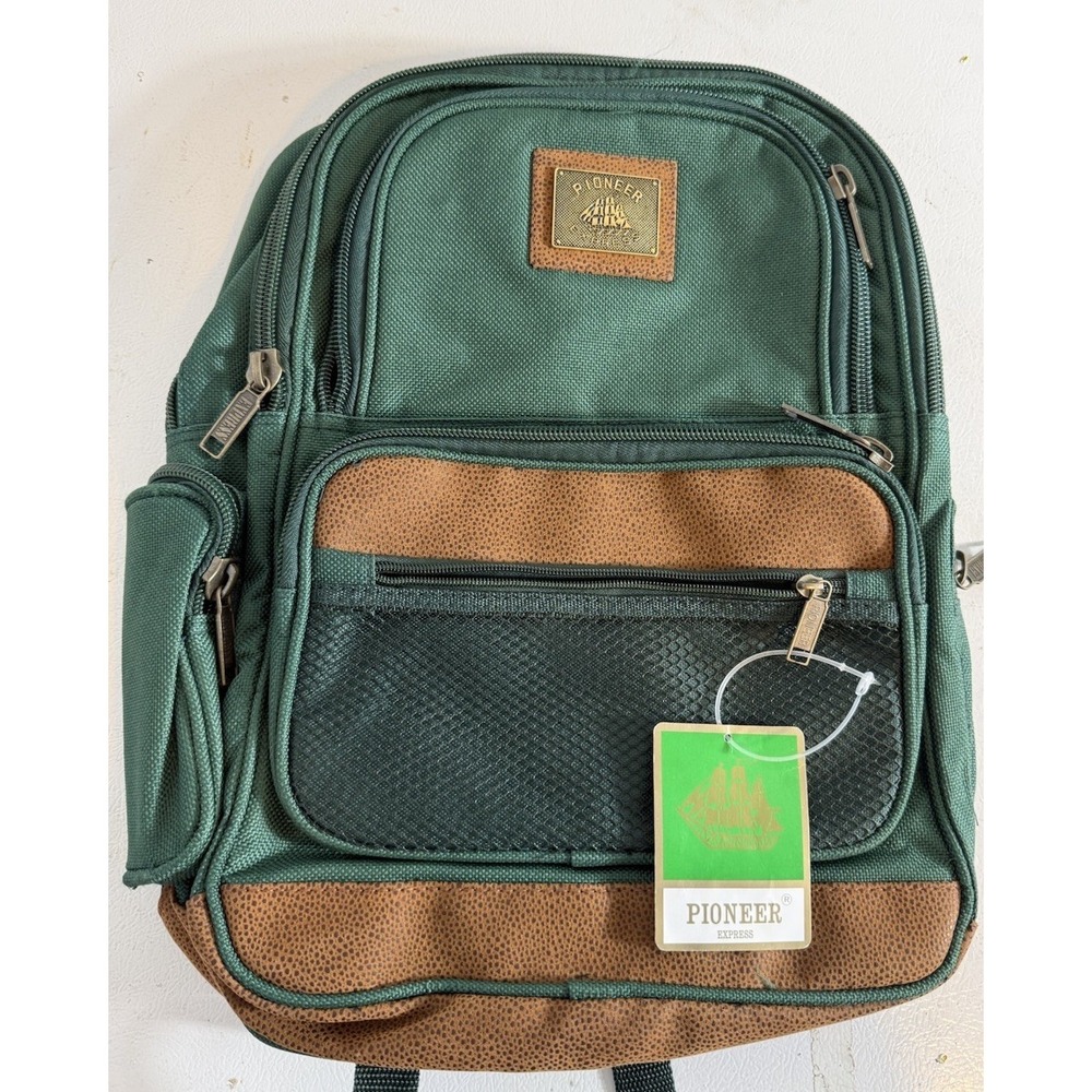 NEW‎ Pioneer Express Backpack . Dark Green and Brown NWT